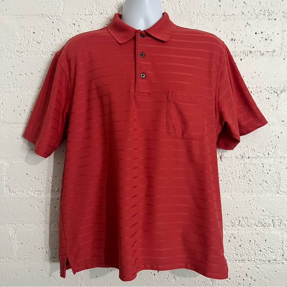 5/$25 Grand Slam Mens Polo Shirt L Red Short Sleeve Golf Q16
